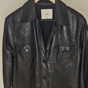 Wilfred Aritzia The Ganna vegan leather shirt jacket
